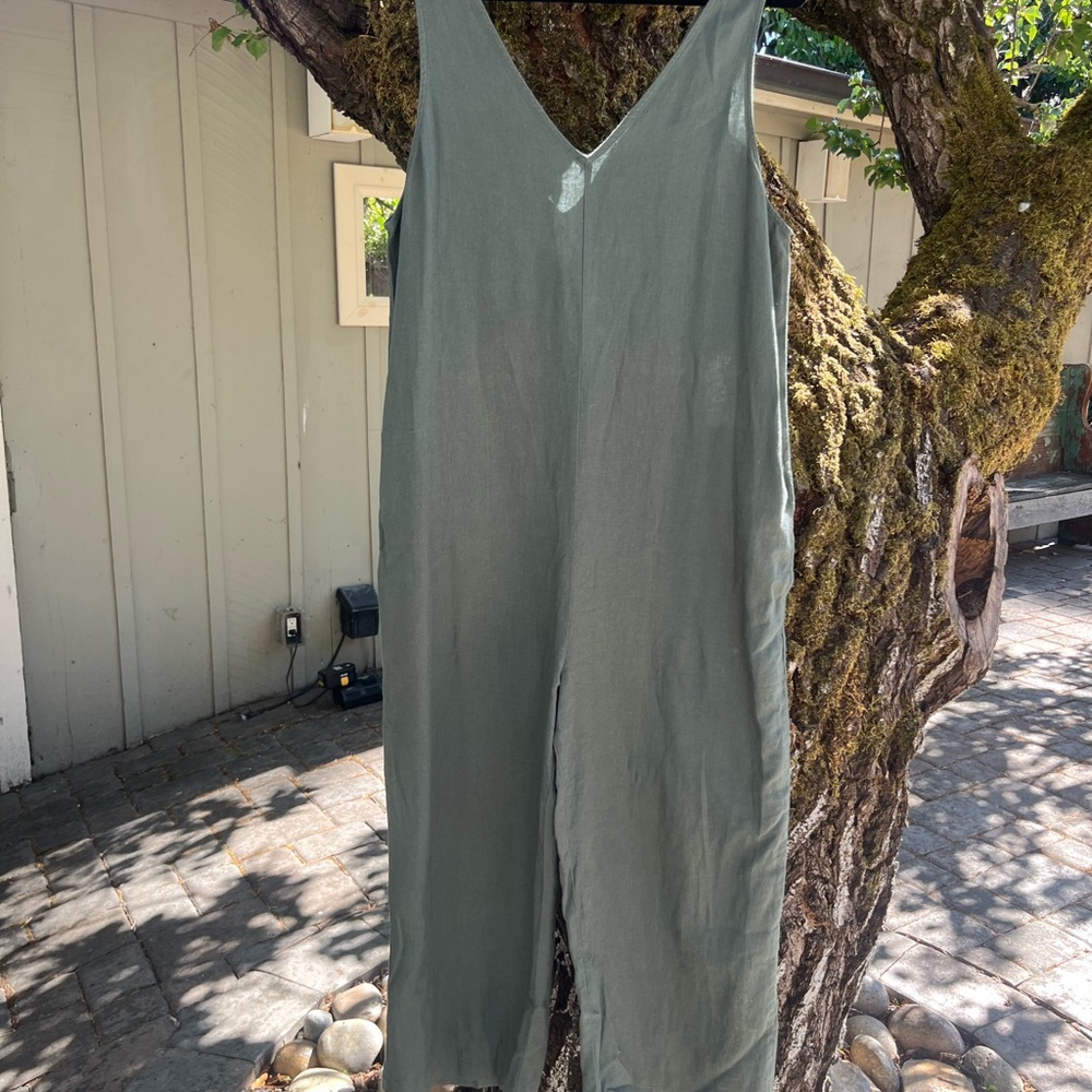 Universal Thread Linen Green Jumpsuit
